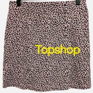 Topshop Leopard Sexy Grunge Pink Mini Skirt